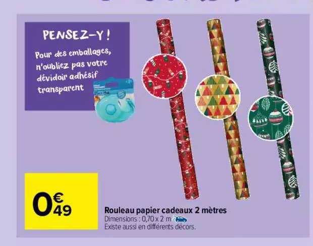 rouleau papier cadeaux 2 mètres