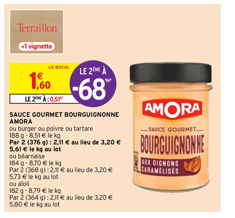 sauce gourmet bourguignonne amora