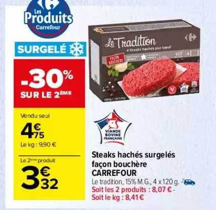 Steaks Hachés Surgelés Façon Bouchère Carrefour