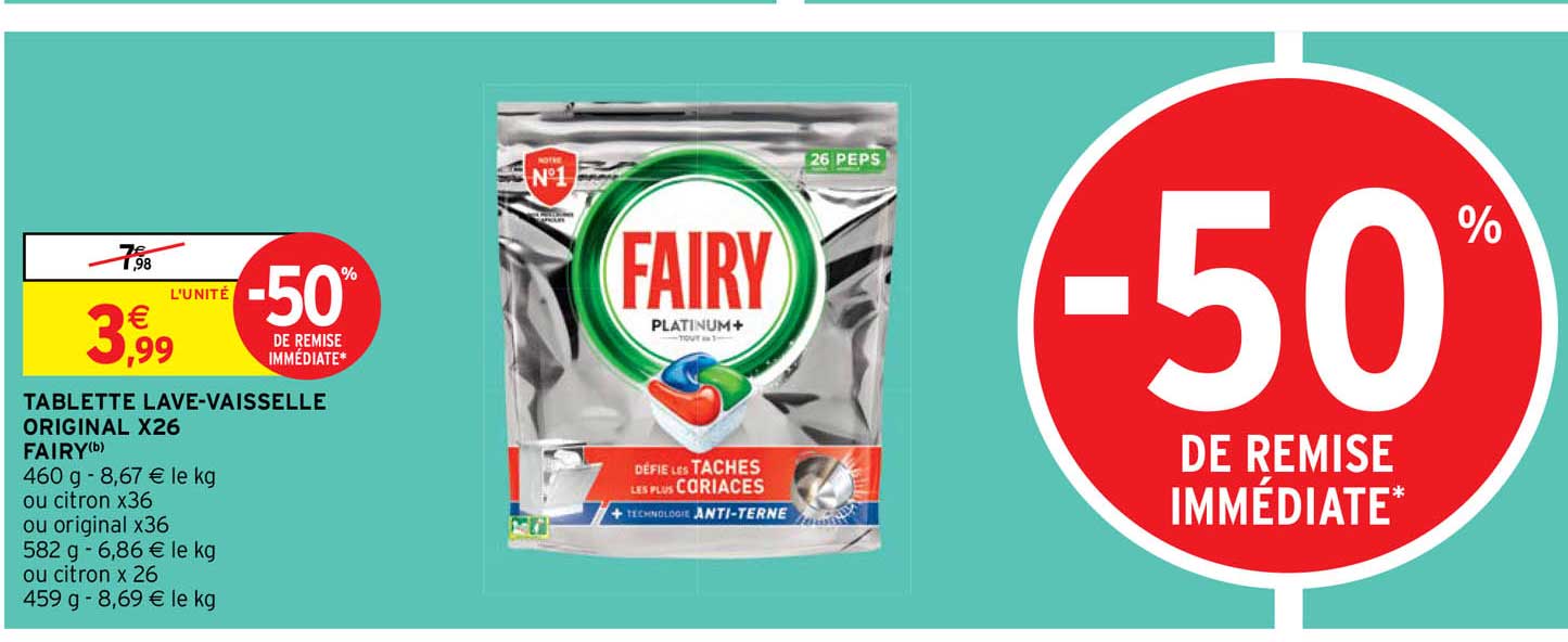 tablette lave-vaisselle original x26 fairy