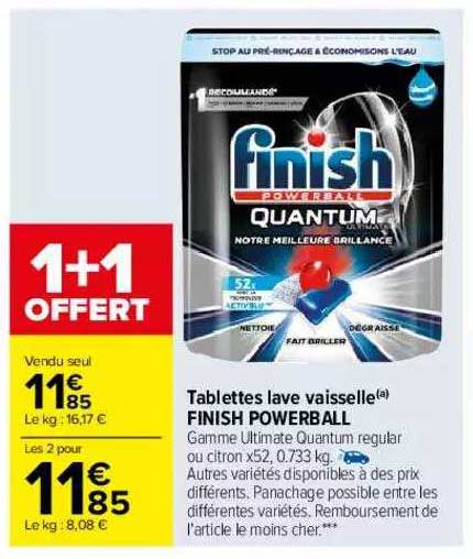 tablettes lave vaisselle finish powerball
