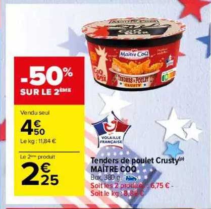 tenders de poulet crusty maître coq