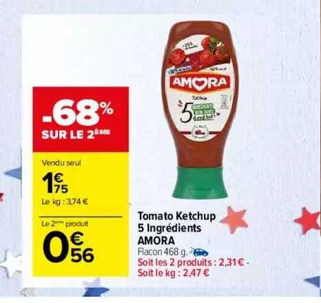 tomato ketchup 5 ingrédients amora