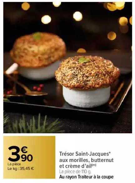 trésor saint-jacques aux morilles, butternut et crème d'ail