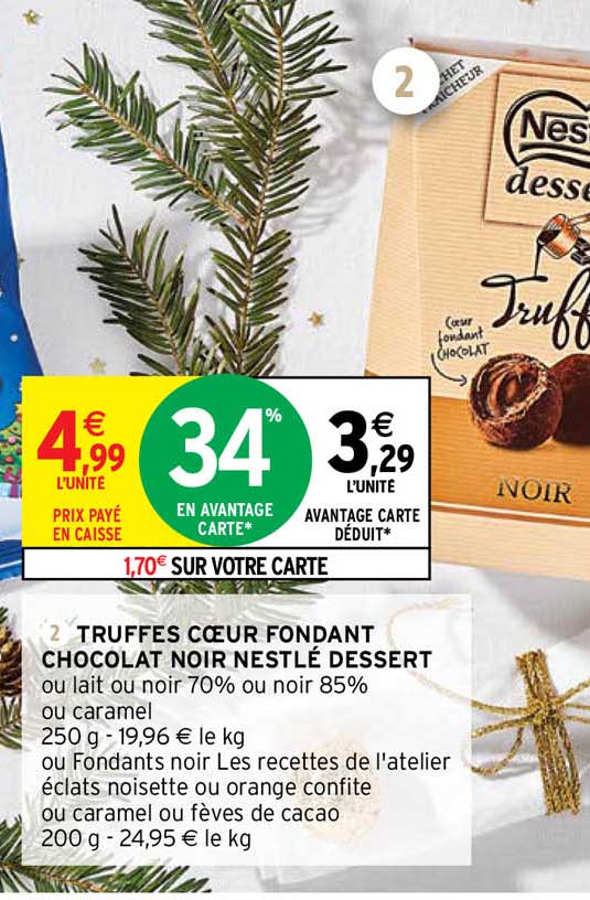 Truffes Cœur Fondant Chocolat Noir Nestlé Dessert