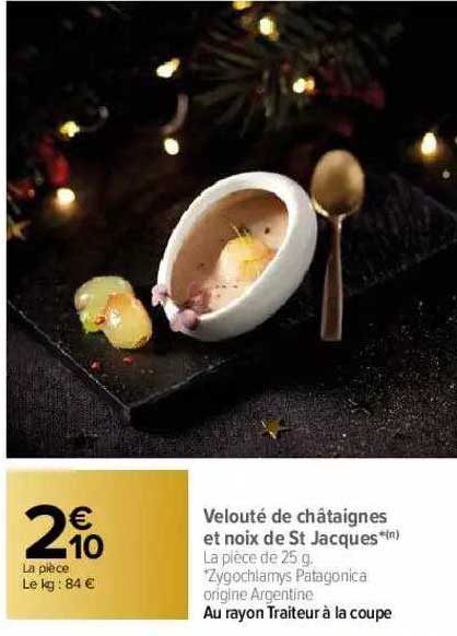 velouté de châtaignes et noix d st jacques