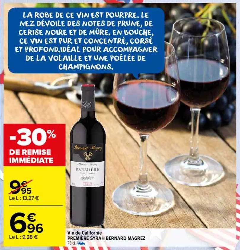 vin de californie première syrah bernard magrez