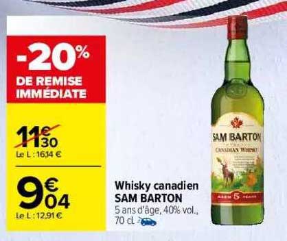 whisky canadien sam barton