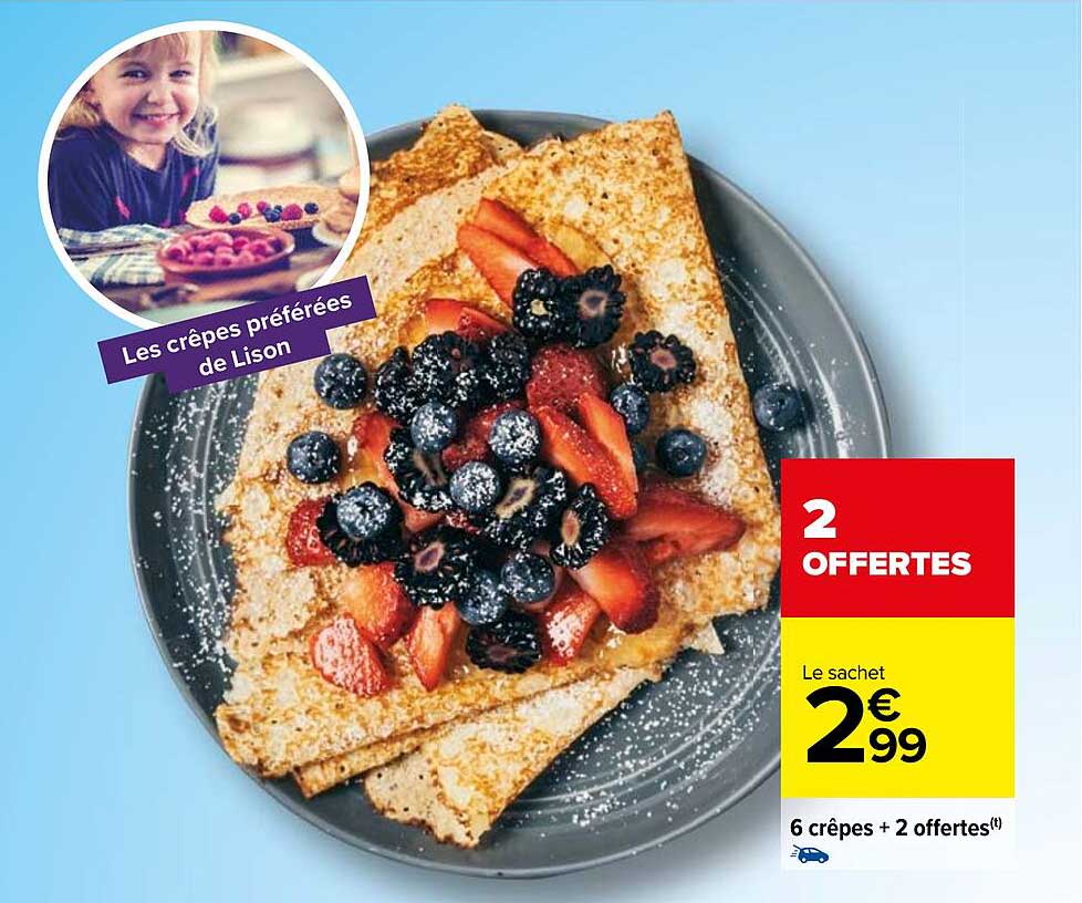6 crêpes + 2 offertes