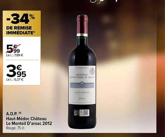 a.o.p. haut-médoc château le monteil d'arsac 2012