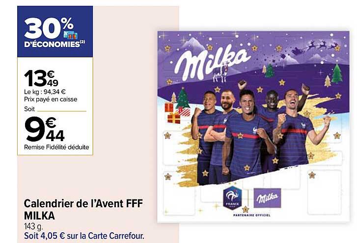 calendrier de l'avent fff milka