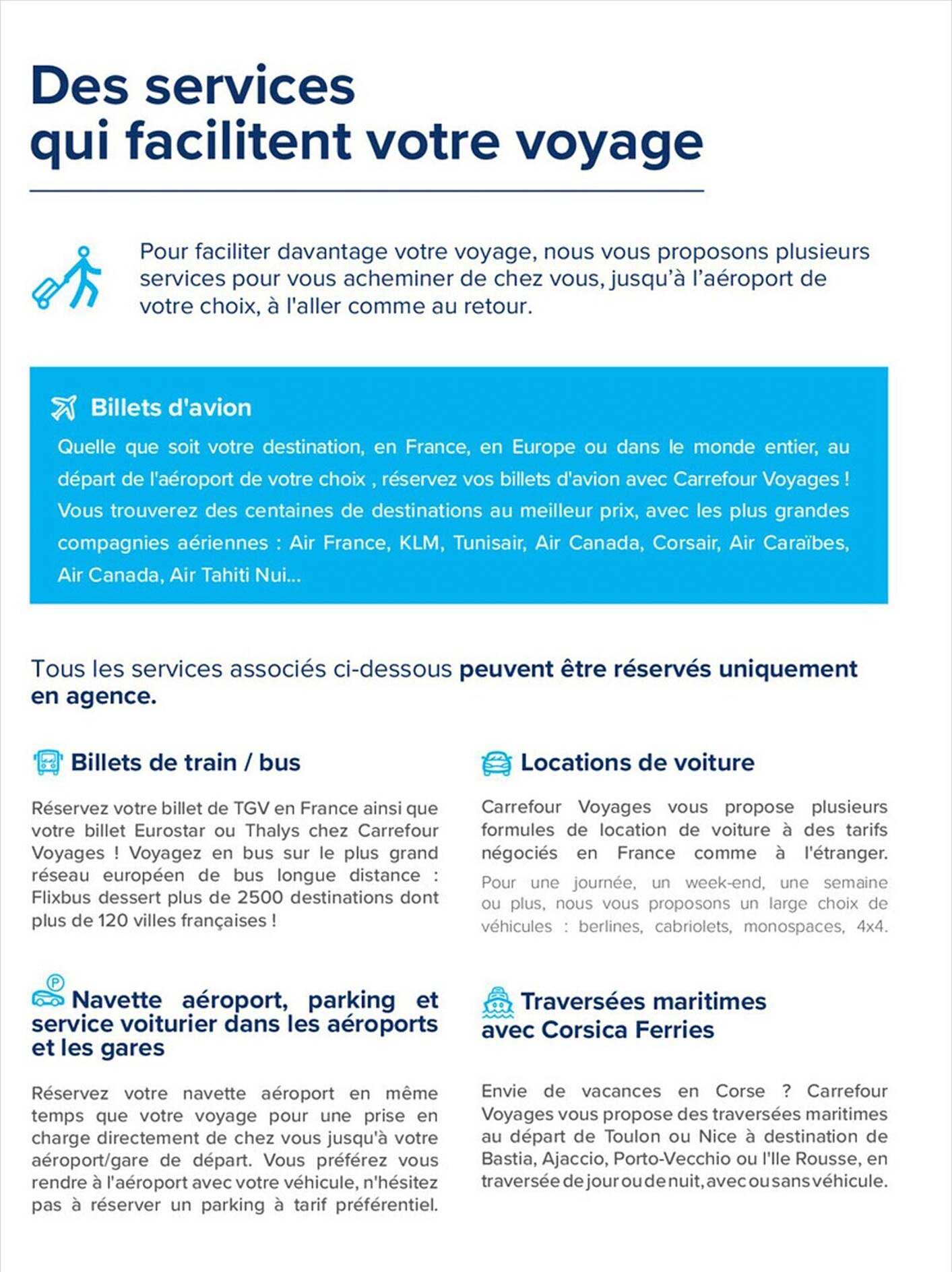 des services qui facilitent votre voyage