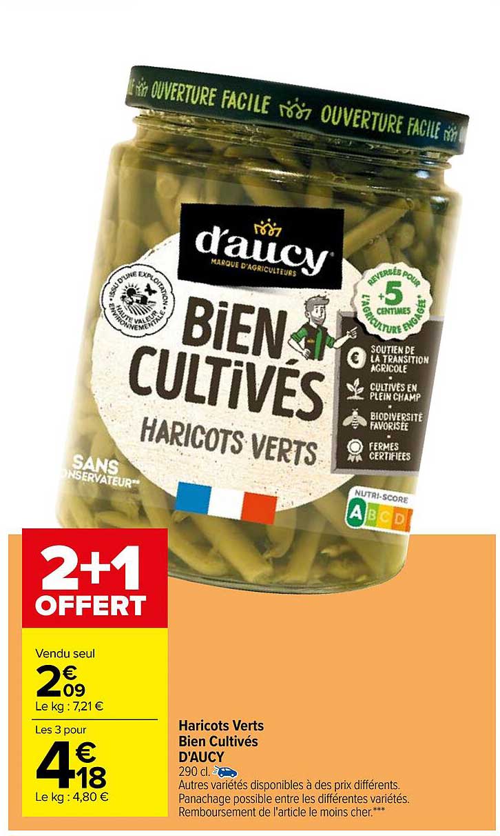 haricots verts bien cultivés d'aucy