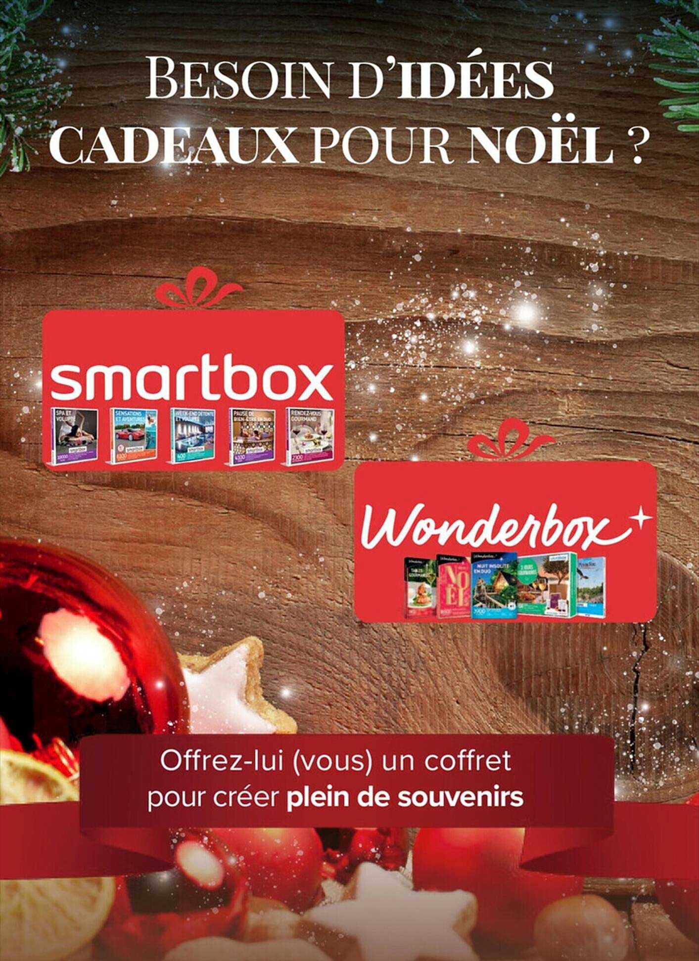 idées cadeaux pour noël smartbox, wonderbox