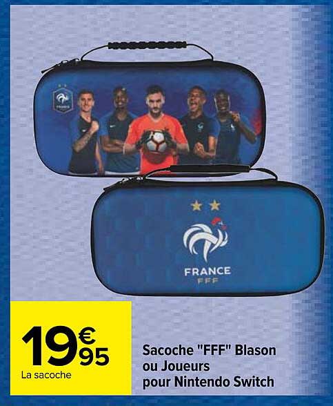 sacoche "fff" blason ou joueurs pour nintendo switch