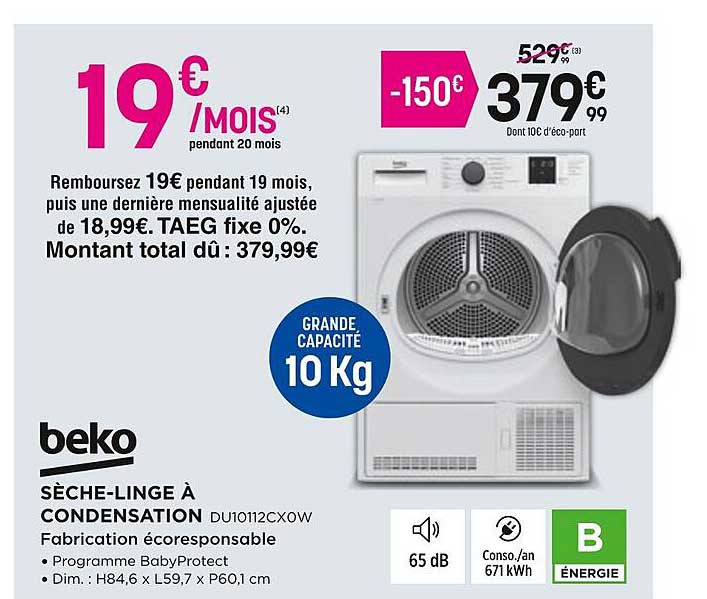 sèche-linge à condensation beko