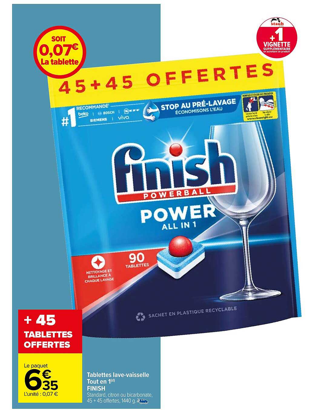 tablettes lave-vaisselle tout en 1 finish