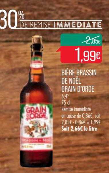 bière brassin de noël grain d'orge 6,4°