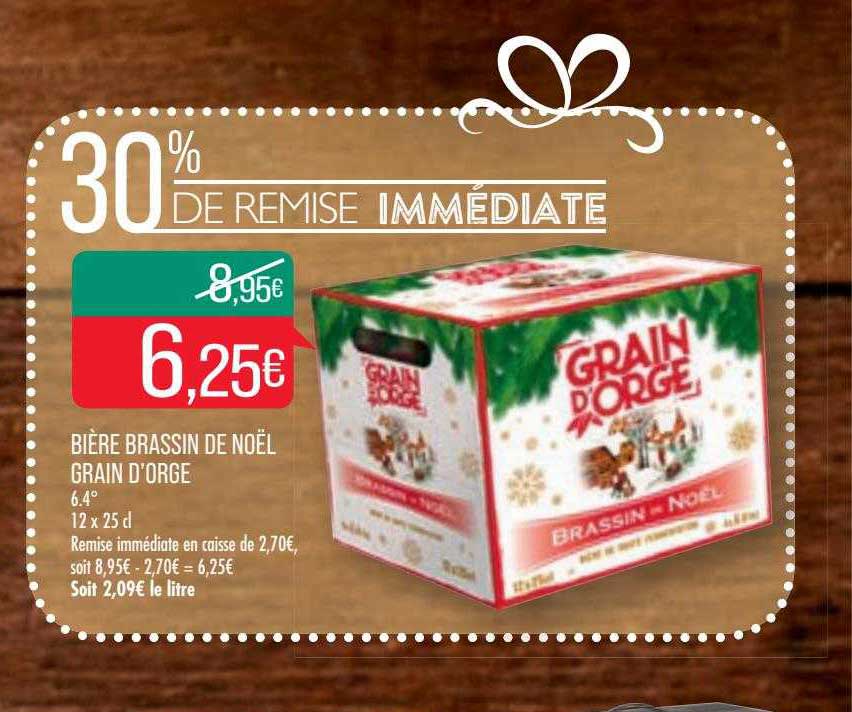 bière brassin de noël grain d'orge 6.4°