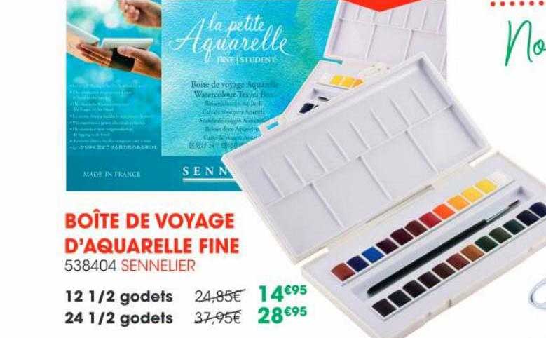 boîte de voyage d'aquarelle fine