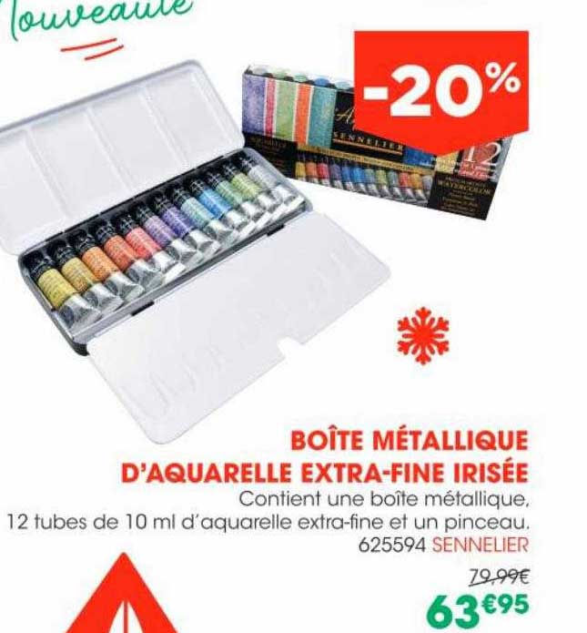 boîte métallique d'aquarelle extra-fine irisée