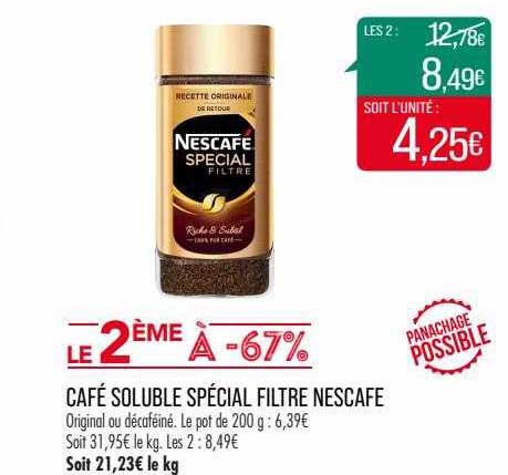 Café Soluble Spécial Filtre Nescafé