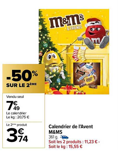 calendrier de l'avent m&m's