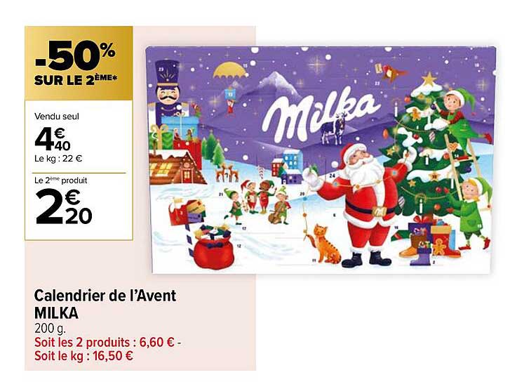 calendrier de l'avent milka