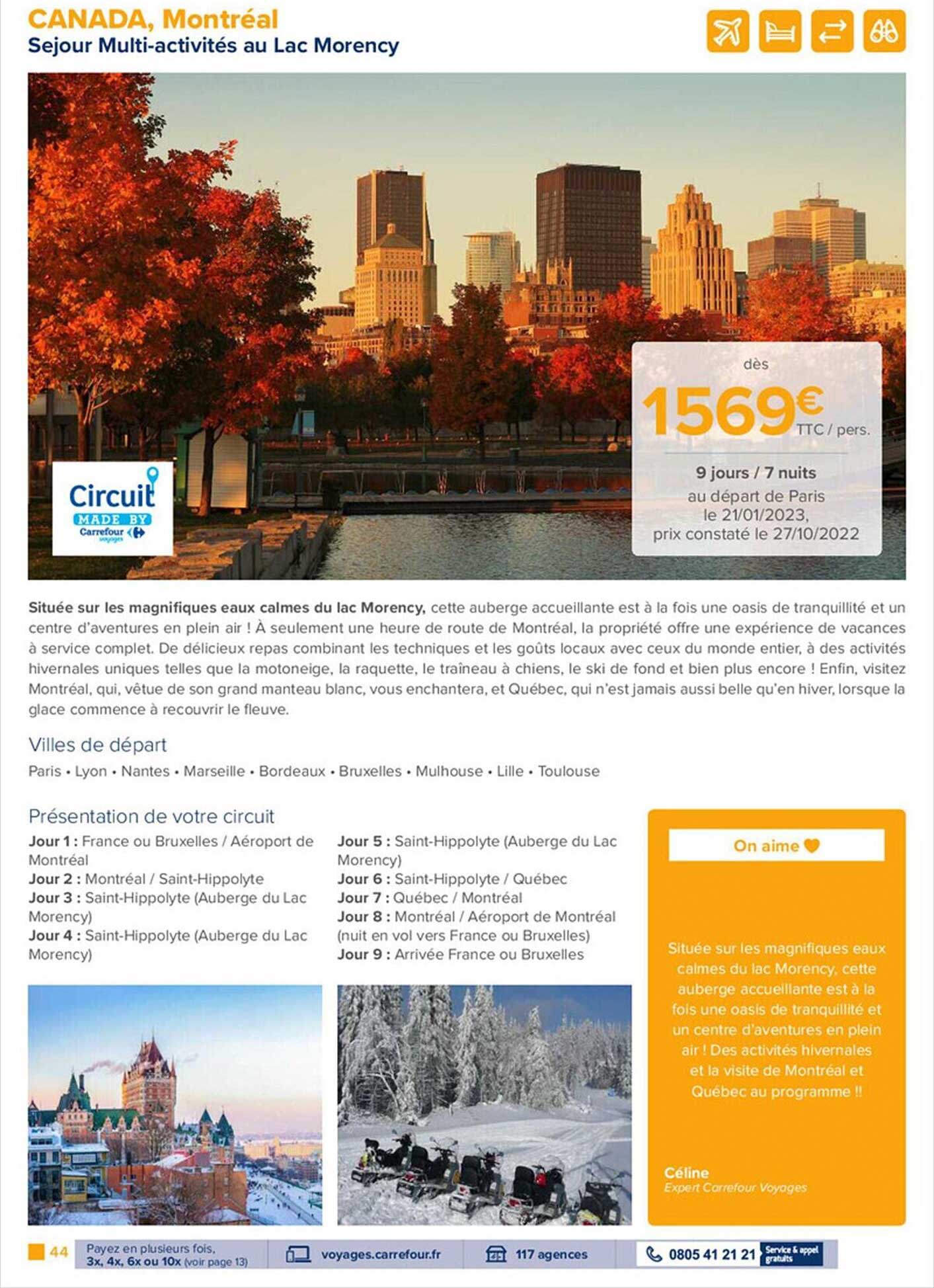 canada, montréal - séjout multi-activités au lac morency