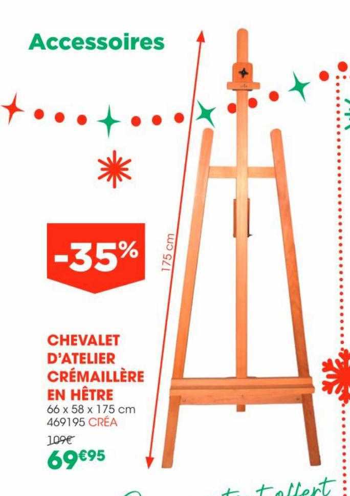 chevalet d'atelier crémaillère en hêtre