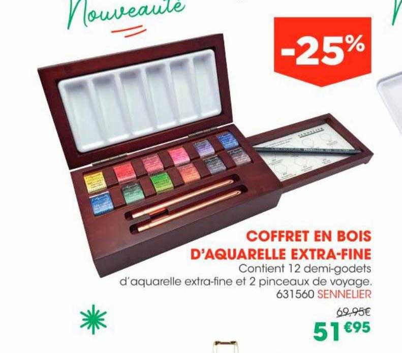 coffret en bois d'aquarelle extra-fine