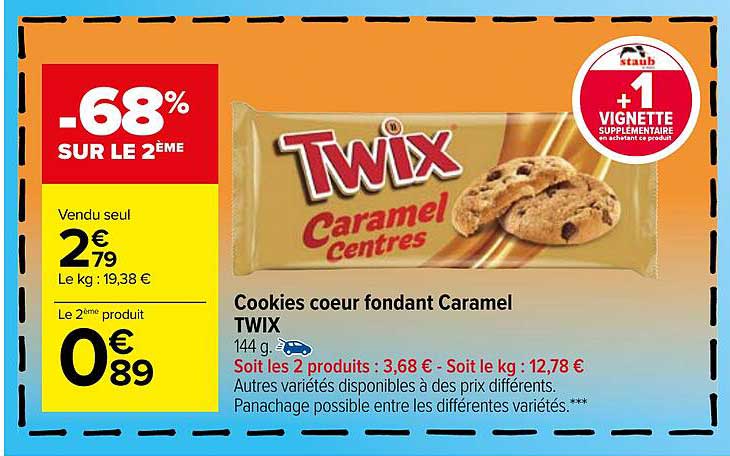 Cookies Cœur Fondant Caramel Twix