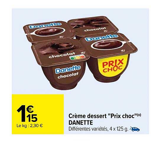 crème dessert "prix choc" danette