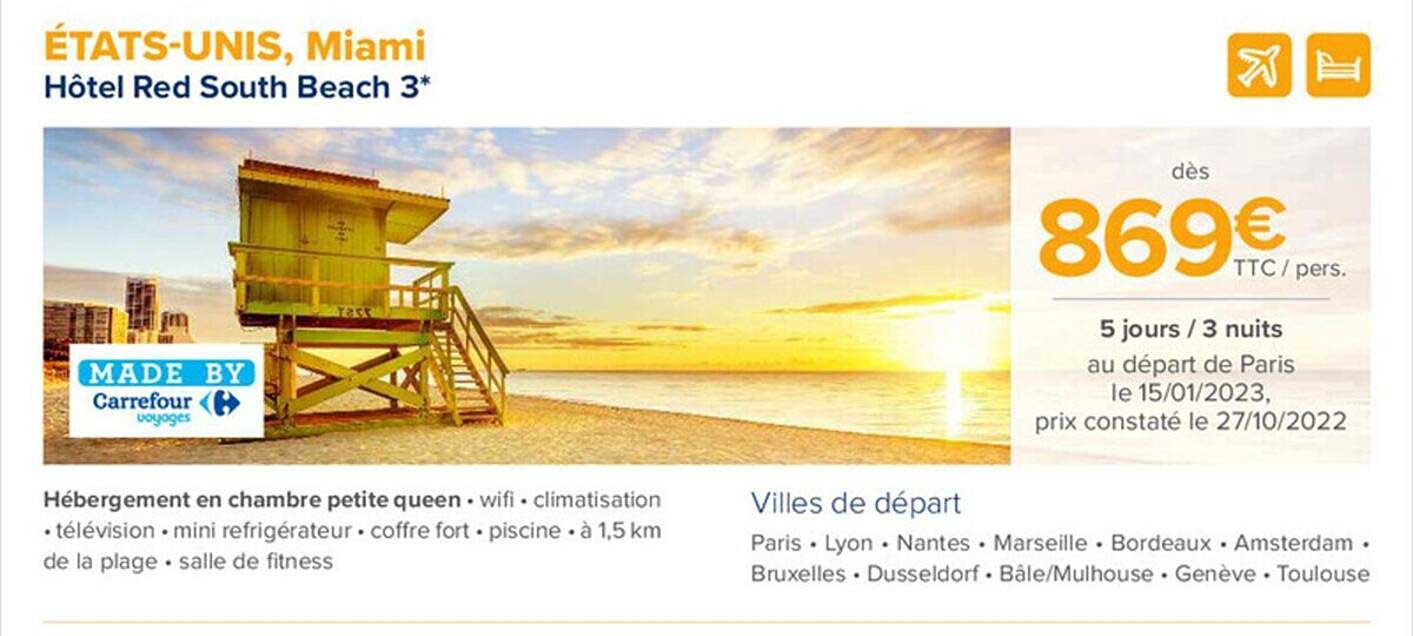 états-unis, miami - hôtel red south beach 3*