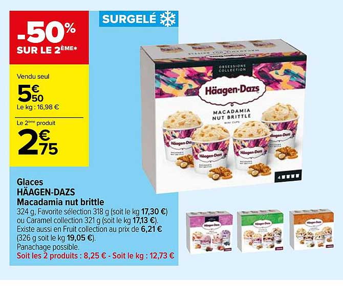 Glaces Häagen-dazs Macadamia Nut Brittle