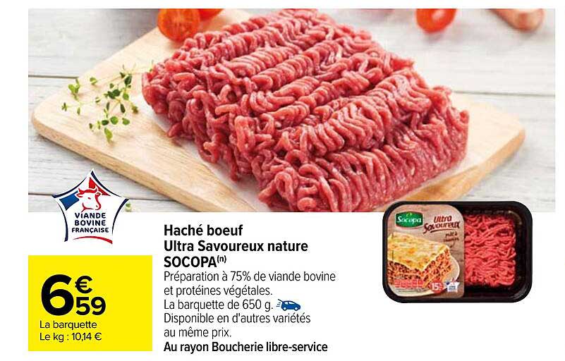 Haché Bœuf Ultra Savoureux Nature Socopa