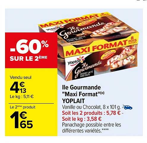 île gourmande "maxi format" yoplait