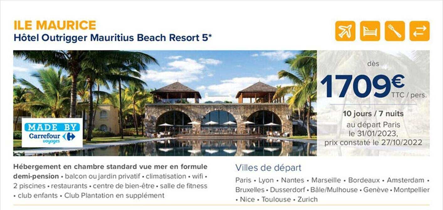 île maurice - hôtel outrigger mauritius beach resort 5*