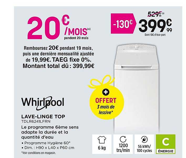lave-linge top whirlpool