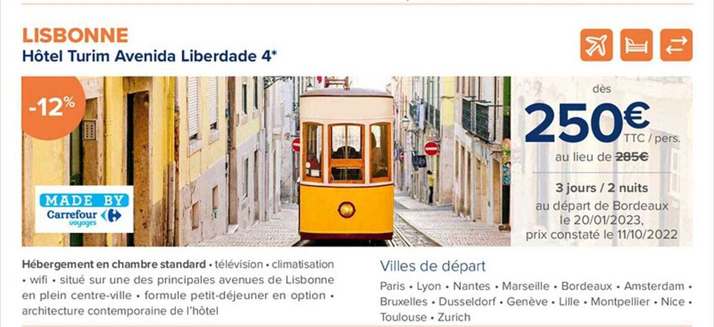 lisbonne - hôtel turim avenida liberdade 4*