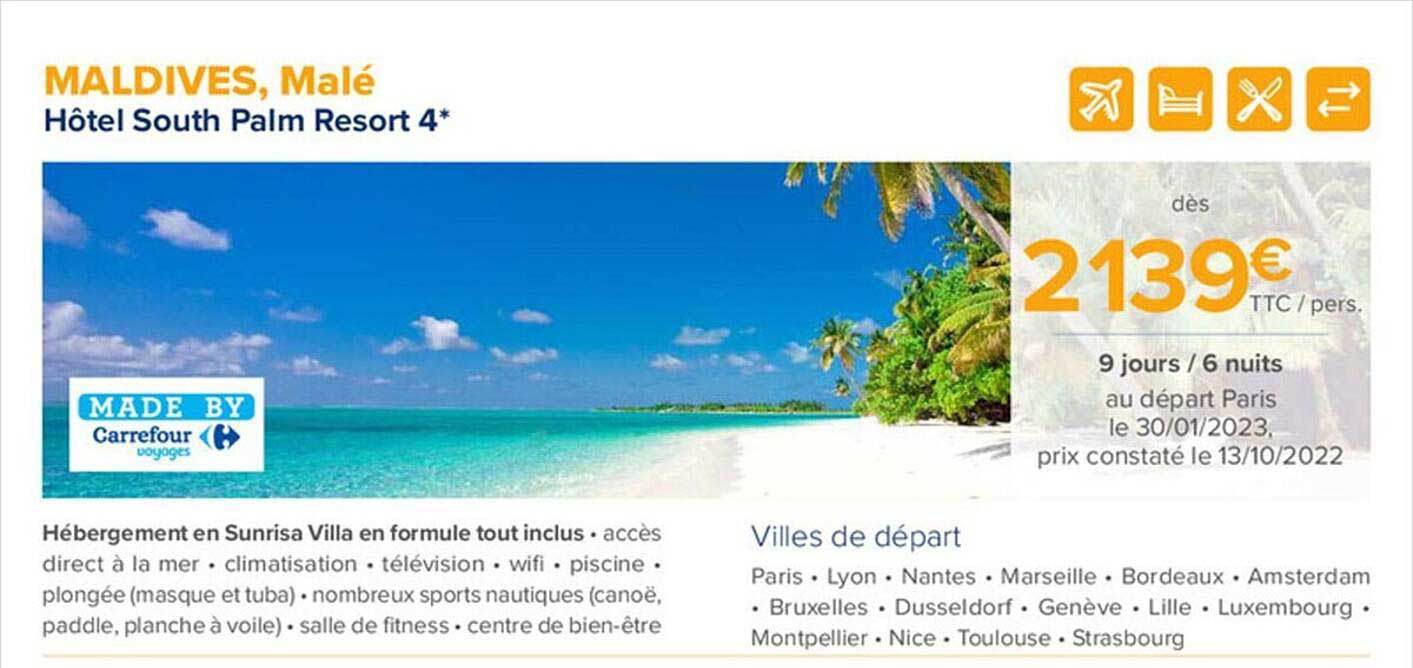 maldives, malé - hôtel south palm resort 4*