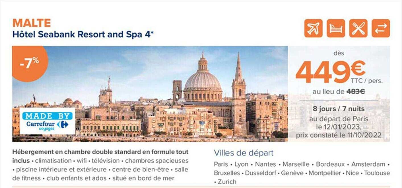 malte - hôtel seabank resort and spa 4*
