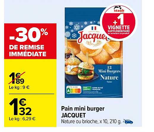 Pain Mini Burger Jacquet