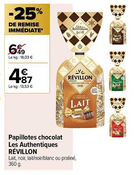 papillotes chocolat les authentiques révillon