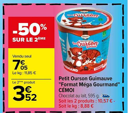 petit ourson guimauve "format méga gourmand" cémoi