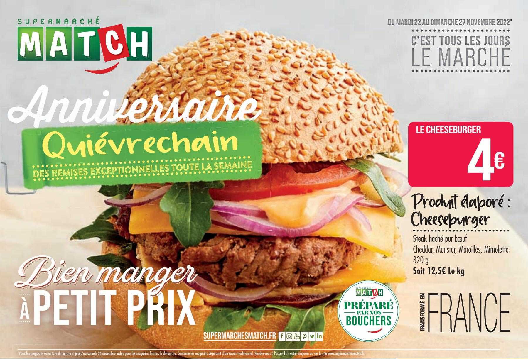 produit élaboré : cheeseburger
