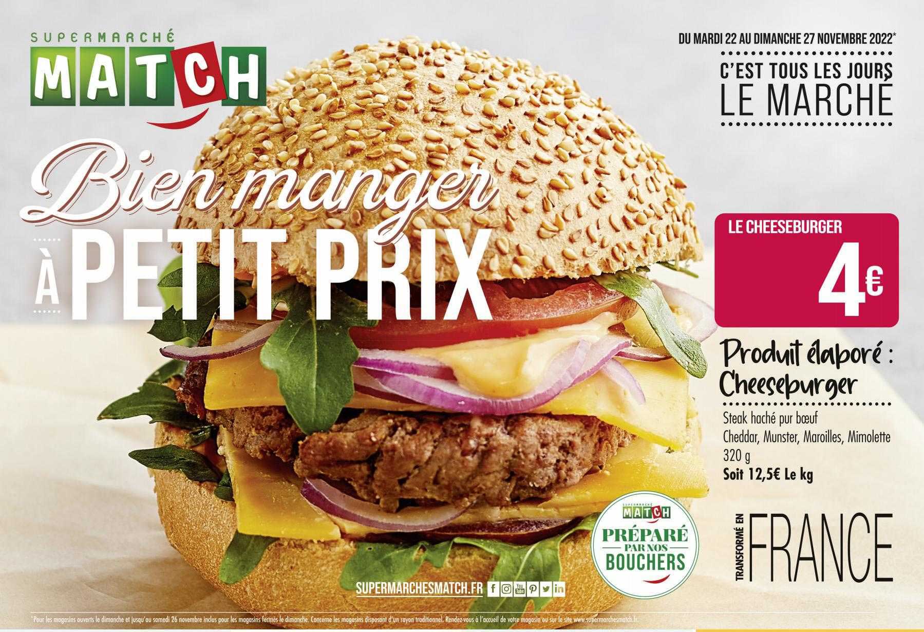 produit élaboré : cheeseburger