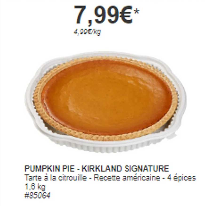 pumpkin pie - kirkland signature