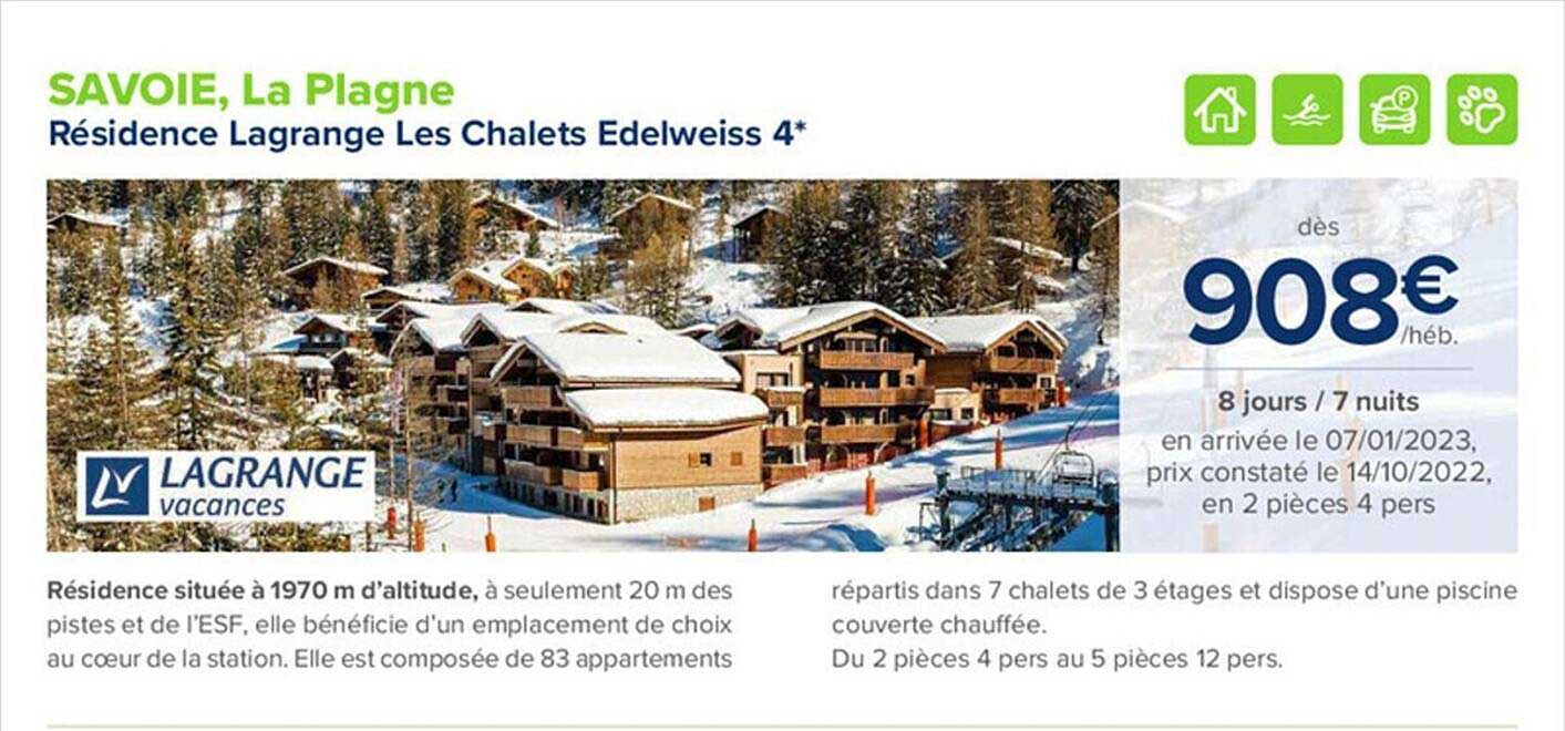 résidence lagrange les chalets edelweiss 4*