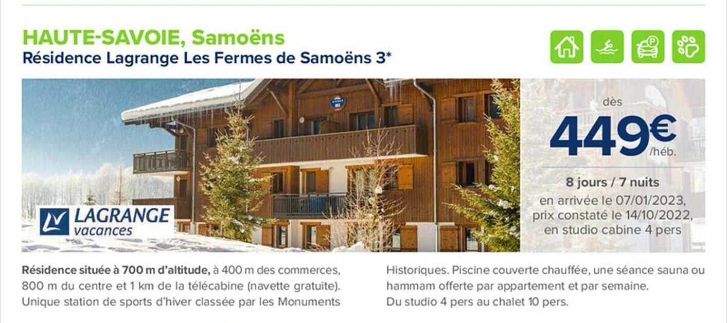 résidence lagrange les fermes de samoëns 3*